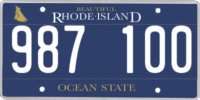 RI license plate 987100