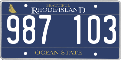 RI license plate 987103