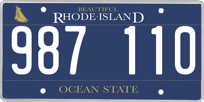 RI license plate 987110