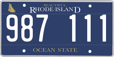 RI license plate 987111