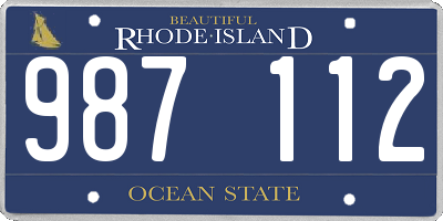 RI license plate 987112