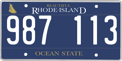 RI license plate 987113