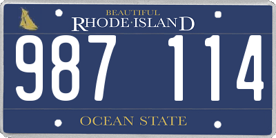 RI license plate 987114