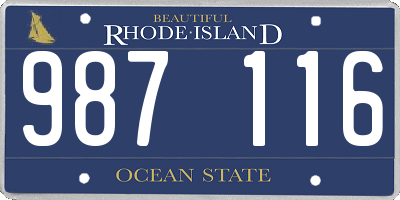 RI license plate 987116