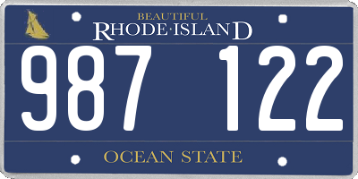 RI license plate 987122