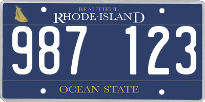 RI license plate 987123