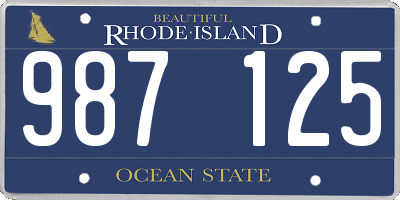 RI license plate 987125