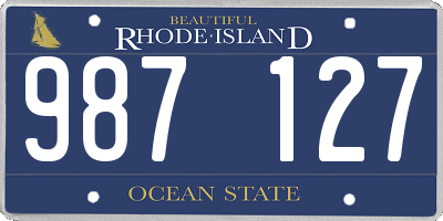 RI license plate 987127