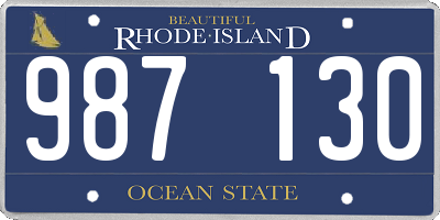 RI license plate 987130