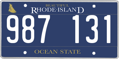 RI license plate 987131