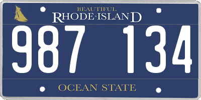 RI license plate 987134