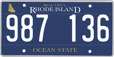 RI license plate 987136