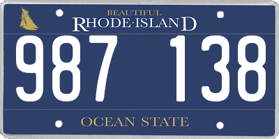 RI license plate 987138