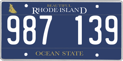 RI license plate 987139