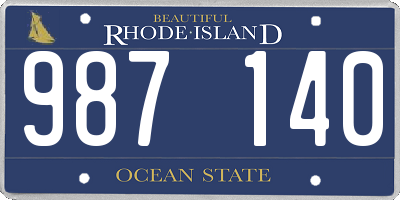 RI license plate 987140