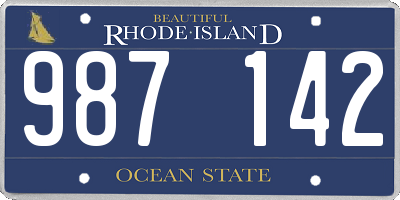 RI license plate 987142