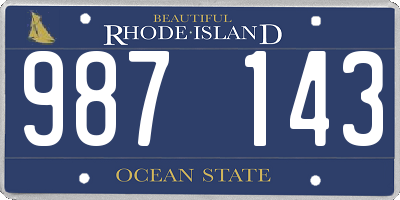 RI license plate 987143