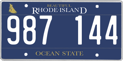 RI license plate 987144