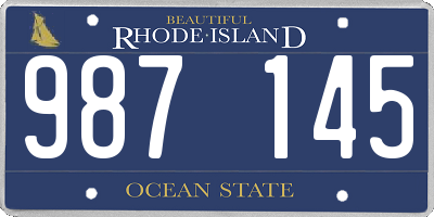 RI license plate 987145