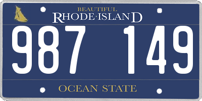 RI license plate 987149
