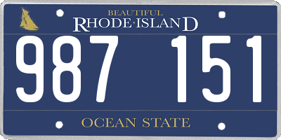 RI license plate 987151