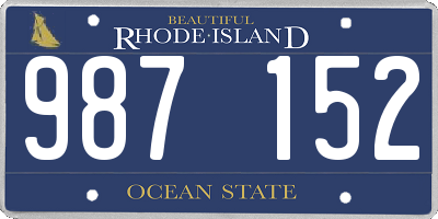 RI license plate 987152