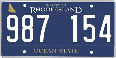 RI license plate 987154