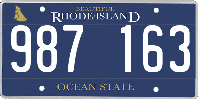 RI license plate 987163