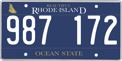 RI license plate 987172