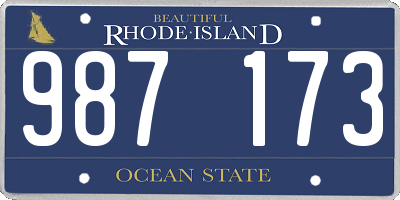 RI license plate 987173