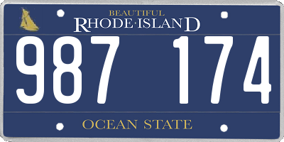 RI license plate 987174