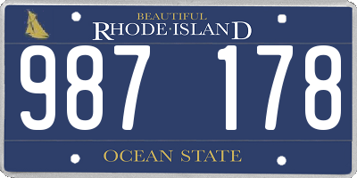 RI license plate 987178