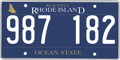 RI license plate 987182