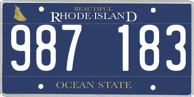 RI license plate 987183