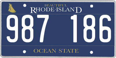 RI license plate 987186
