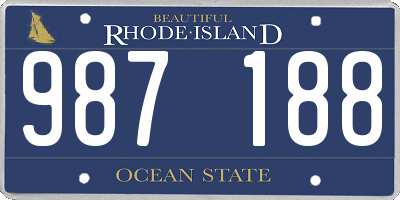 RI license plate 987188