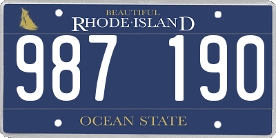RI license plate 987190