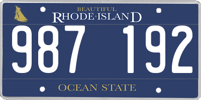 RI license plate 987192