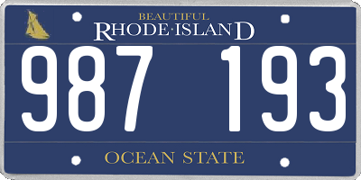 RI license plate 987193