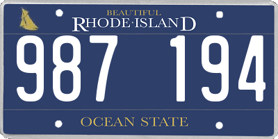 RI license plate 987194