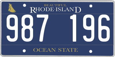 RI license plate 987196