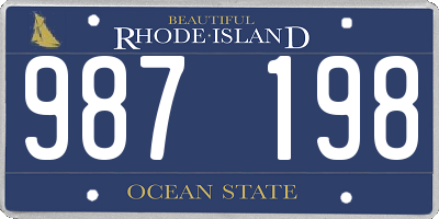 RI license plate 987198