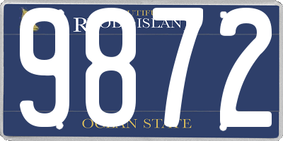 RI license plate 9872