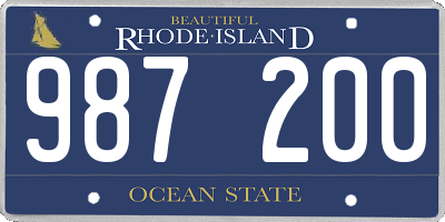 RI license plate 987200