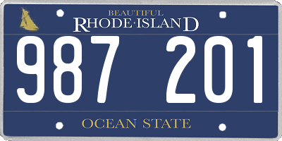 RI license plate 987201