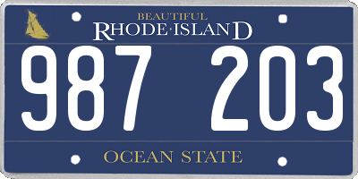 RI license plate 987203