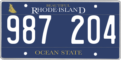 RI license plate 987204