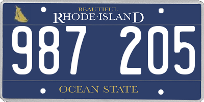 RI license plate 987205