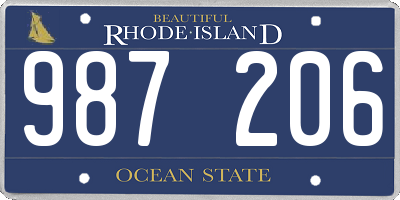 RI license plate 987206