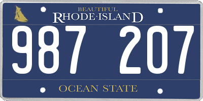 RI license plate 987207